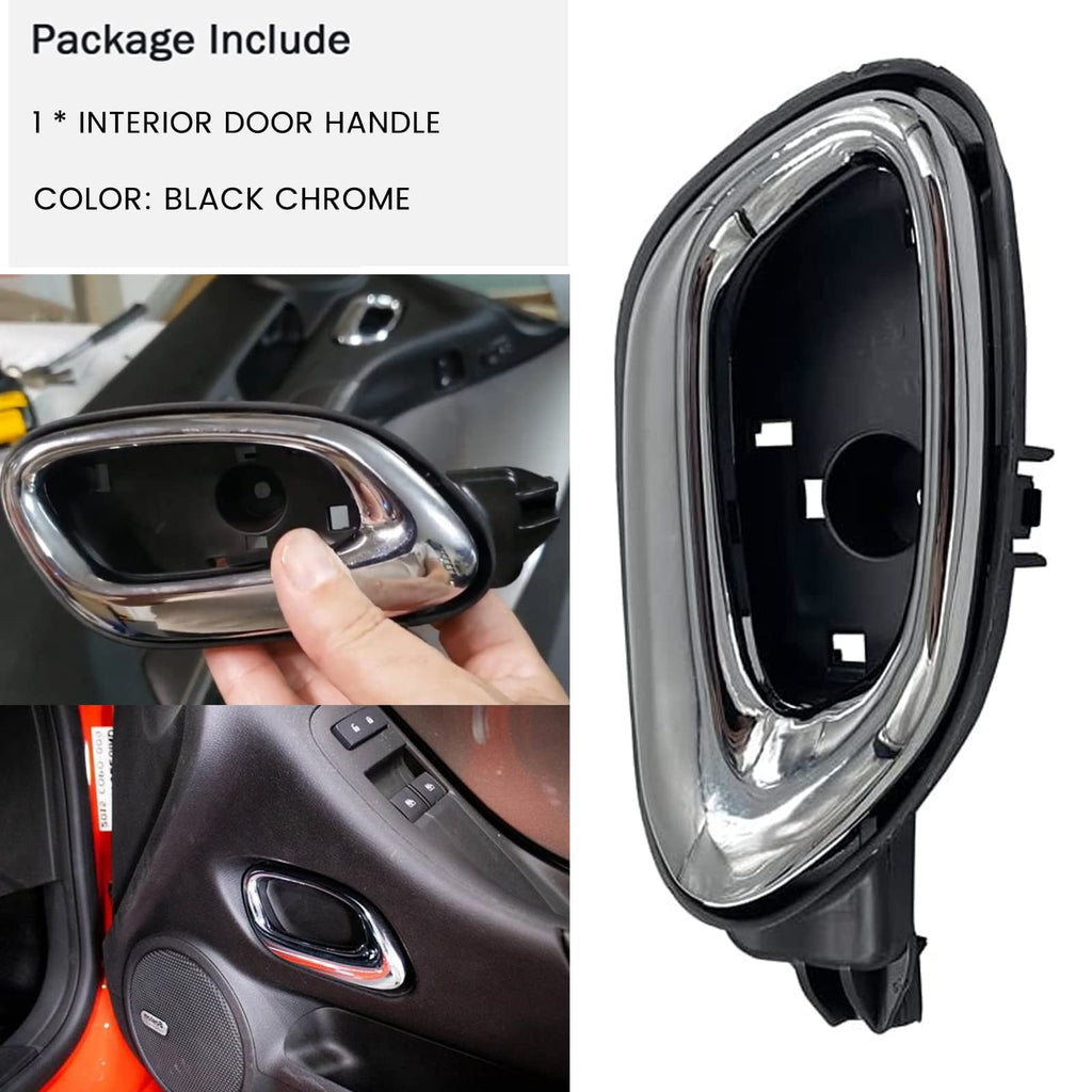 E-Vniko Front Right Door Handle Chrome with Panel Compatible with Chevrolet Chevy Camaro 2010-2015 Replace Passenger Side Inside Handle 20955302 REPCV462119