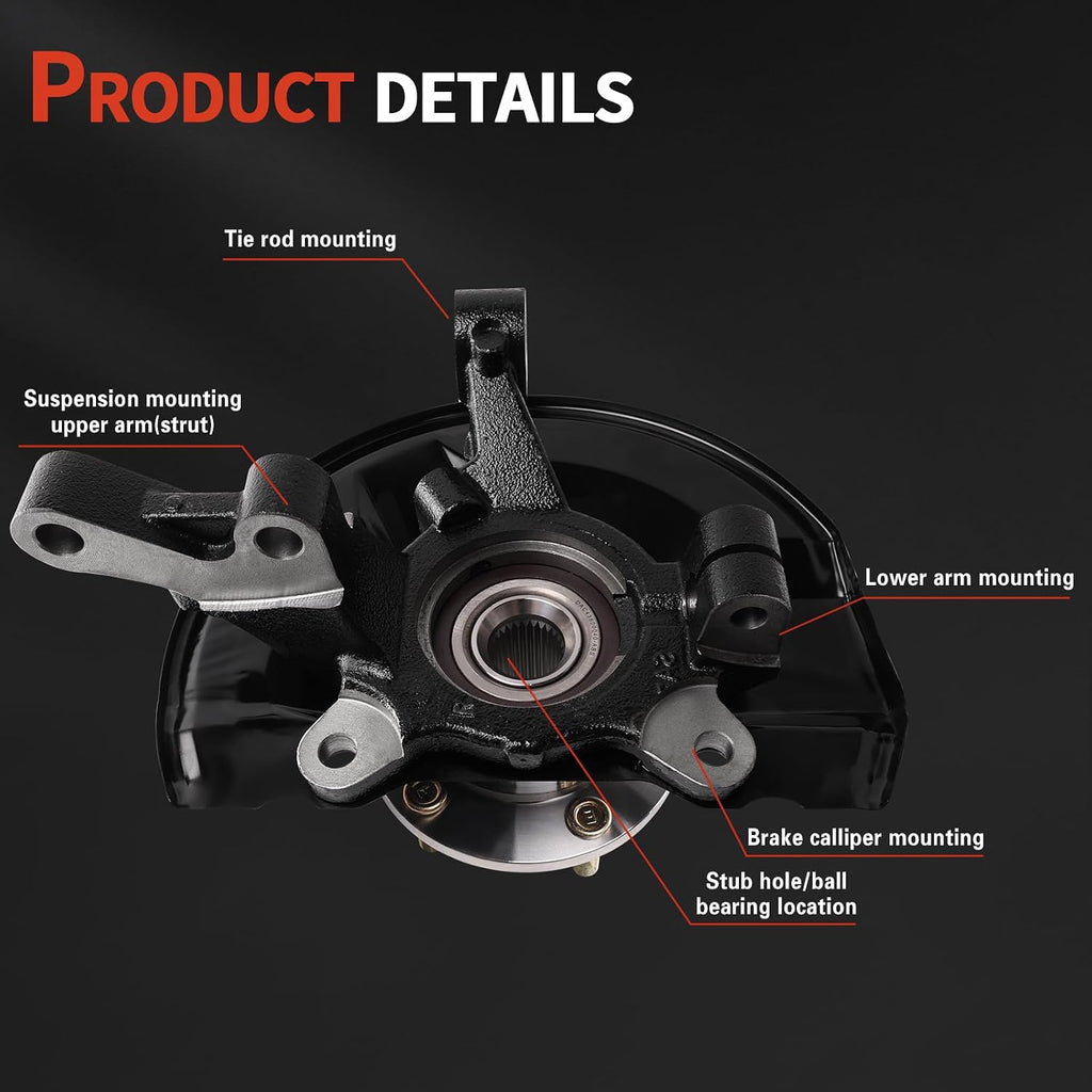 Front Steering Knuckle & Wheel Bearing Hub kit for Compass 2007-2017