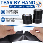 Black Duct Tape Bulk, 2 Inches x 60 Yards, 12 Pack