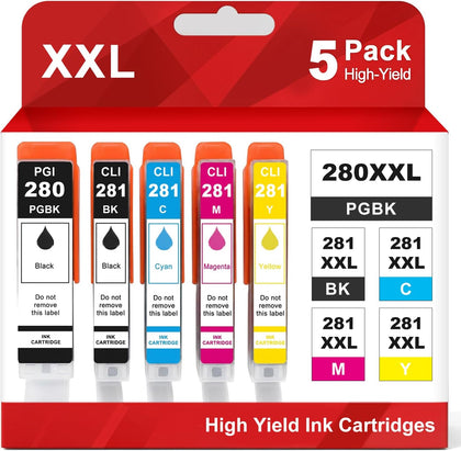 280XXL 281XXL Ink Cartridges for Canon PGI 280 281 XXL TR8520 TS8120 TS6120 | Replacement for Cannon PGI280XL