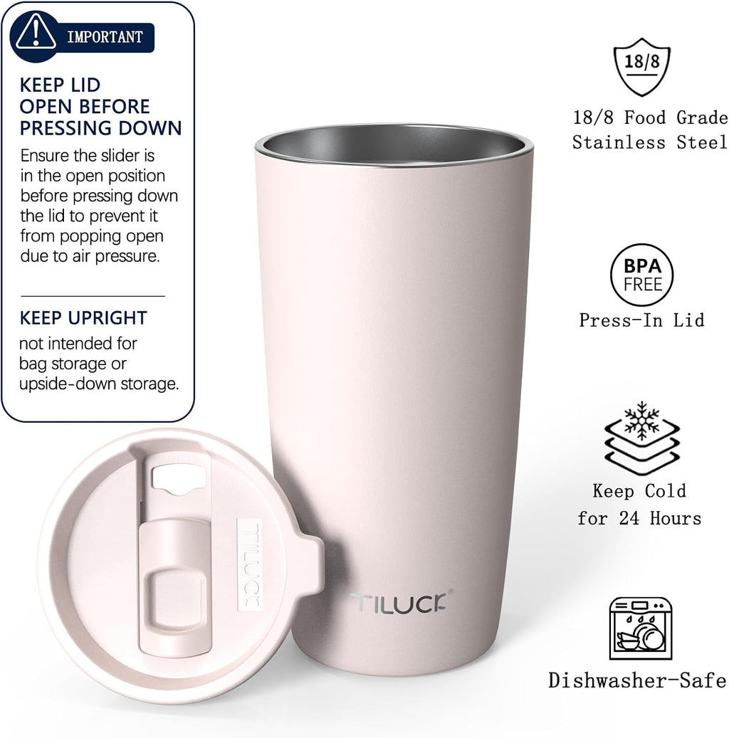 20 oz Insulated Coffee Tumbler with BPA-Free Lid | Travel Coffee Mug, Dishwasher Safe, Cup Holder Friendly