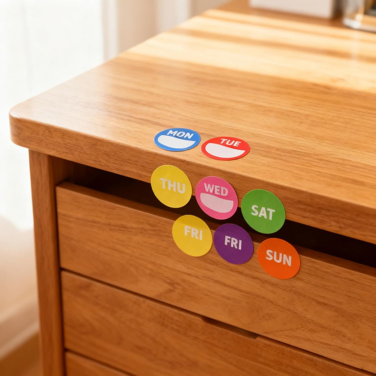 7 Rolls 3500Pcs Food Labels Stickers, BetterJonny 1" /25 mm 7 Day of The Week Sticker Colored Removable Freezer