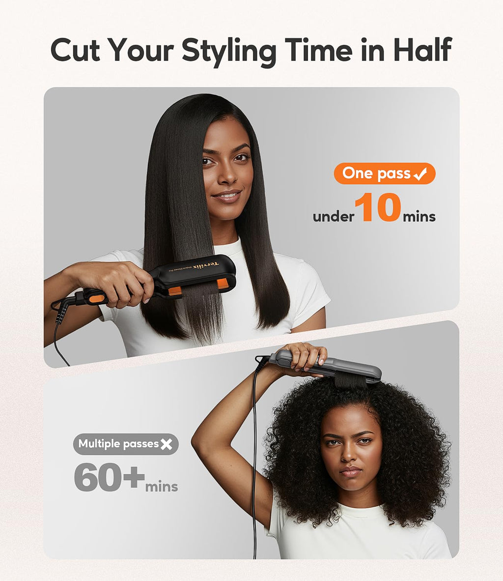 Flat Iron Hair Straightener, 2 Inch, Faster Styling