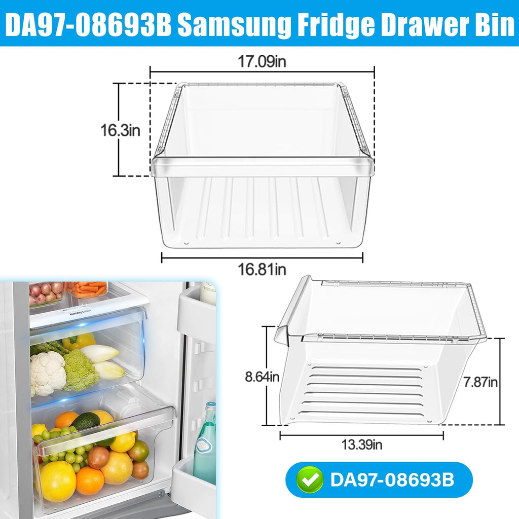UPGRADED DA97-08693B Upper Fridge Crisper Drawer Replacement RS25J500DSR