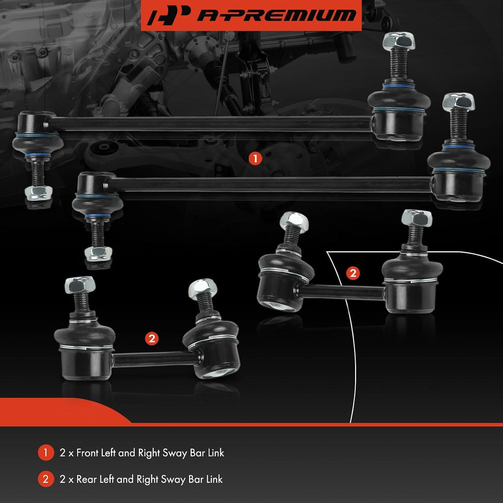 A-Premium Front & Rear Sway Bar Link Stabilizer Bar End Link Kit