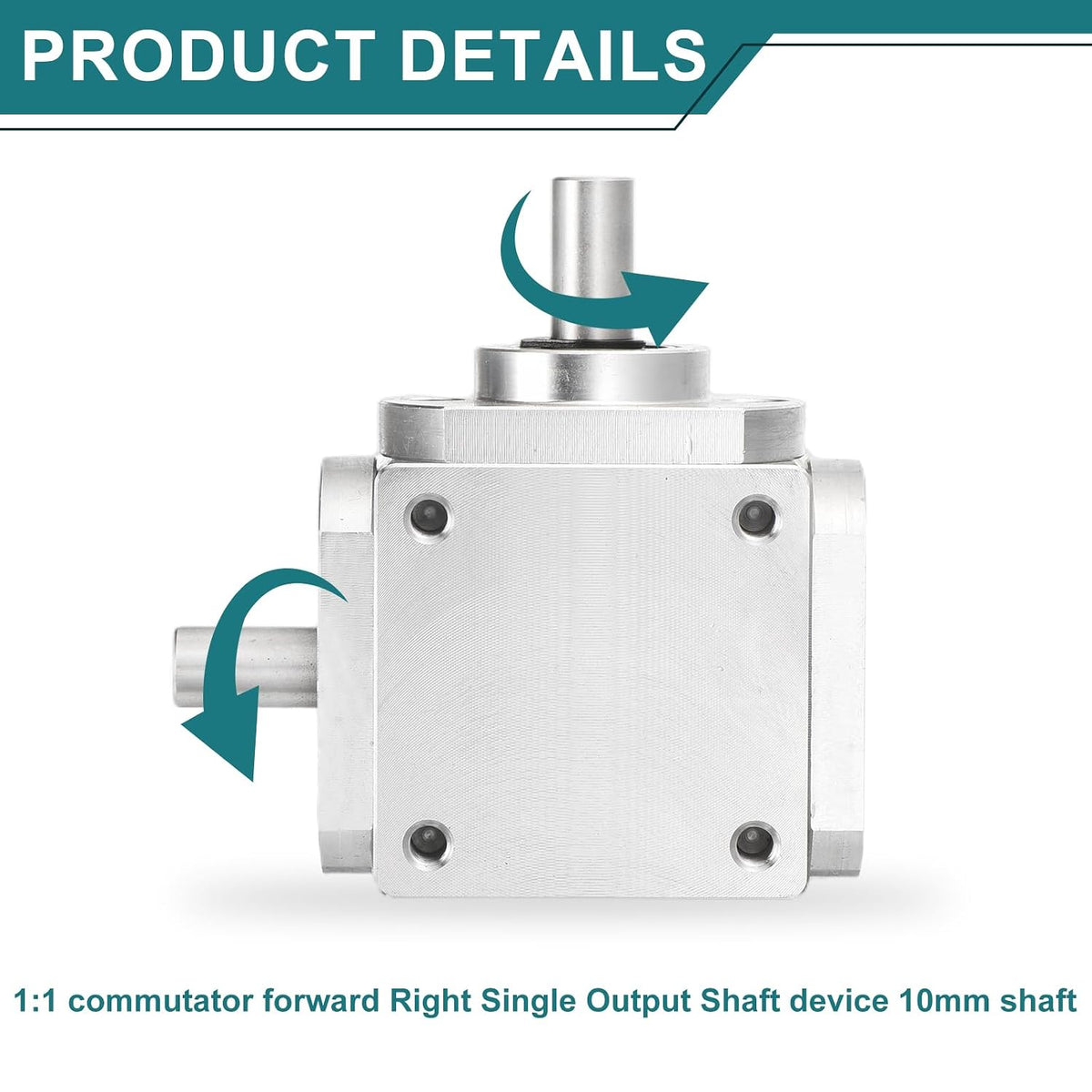 uxcell Gear Box 1:1 Right Single Output Shaft 1 Module 20 Teeth, 8mm Shaft