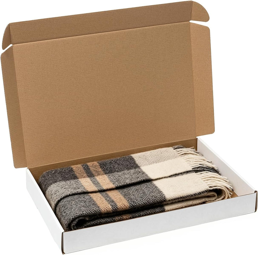 Shipping Boxes 17x11x2" 20 Pack White Corrugated Cardboard Mailer