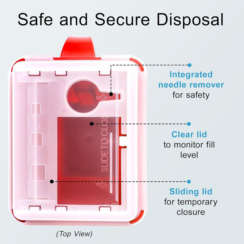 Sharps Container - Small Sharps Containers for Home Use, Travel & Disposal | 1 Quart (Pack of 1), Portable