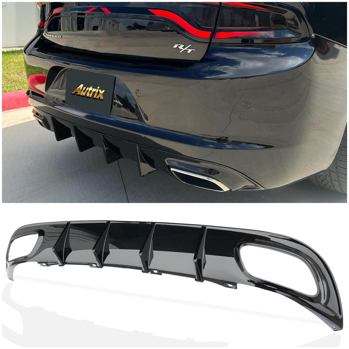 Rear Diffuser Compatible with 2015-2023 Dodge Charger Base and SXT