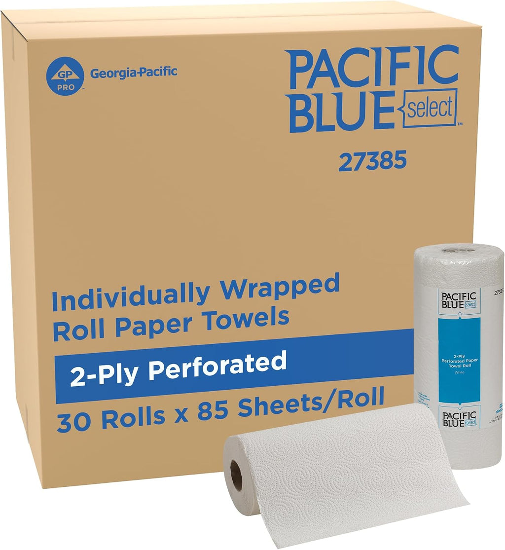 Pacific Blue Select by Georgia-Pacific PRO 2-Ply Perforated Roll Paper Towels, Individually Wrapped, White, 85 Sheets