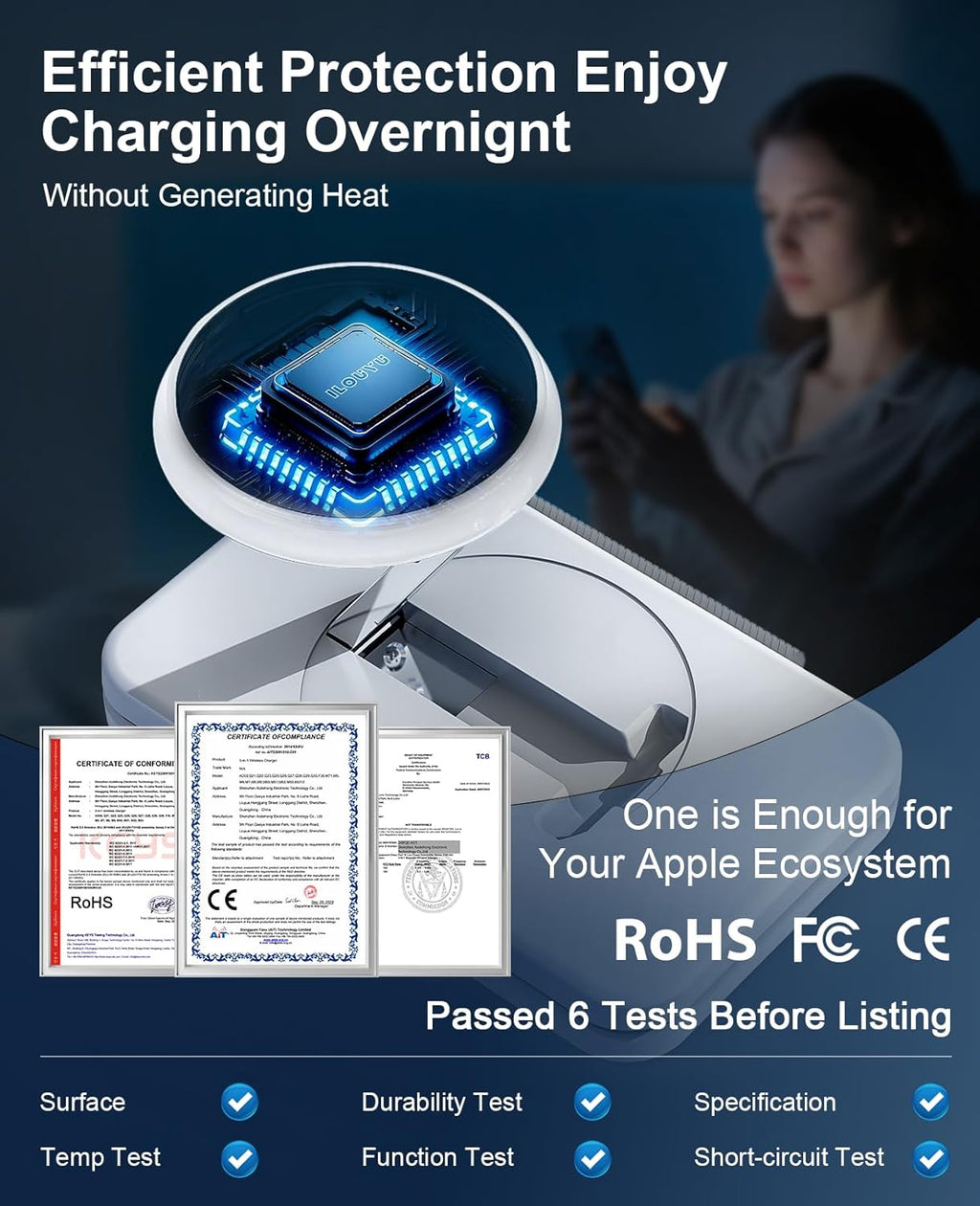 3 in 1 Magnetic Wireless Charger for Apple Multiple Devices, Foldable Fast Charging Station - Magsafe Charger Stand