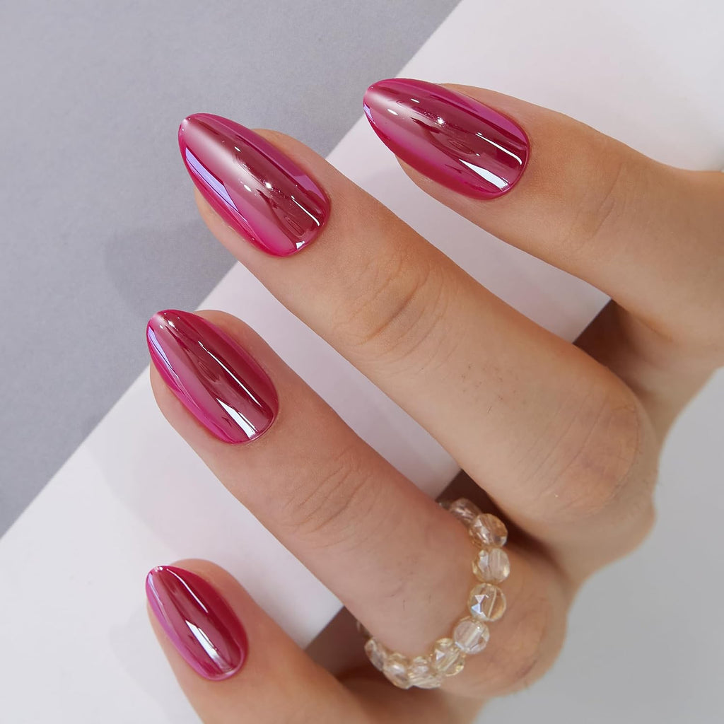 30pcs Press on Nails, Acrylic Fake Nail with Apricot Design, Full Cover False Nails Tips Glossy Nude Glue on Nails