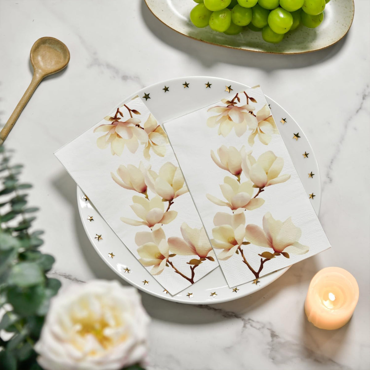 100Pcs Paper Napkins, Magnolia Grandiflora