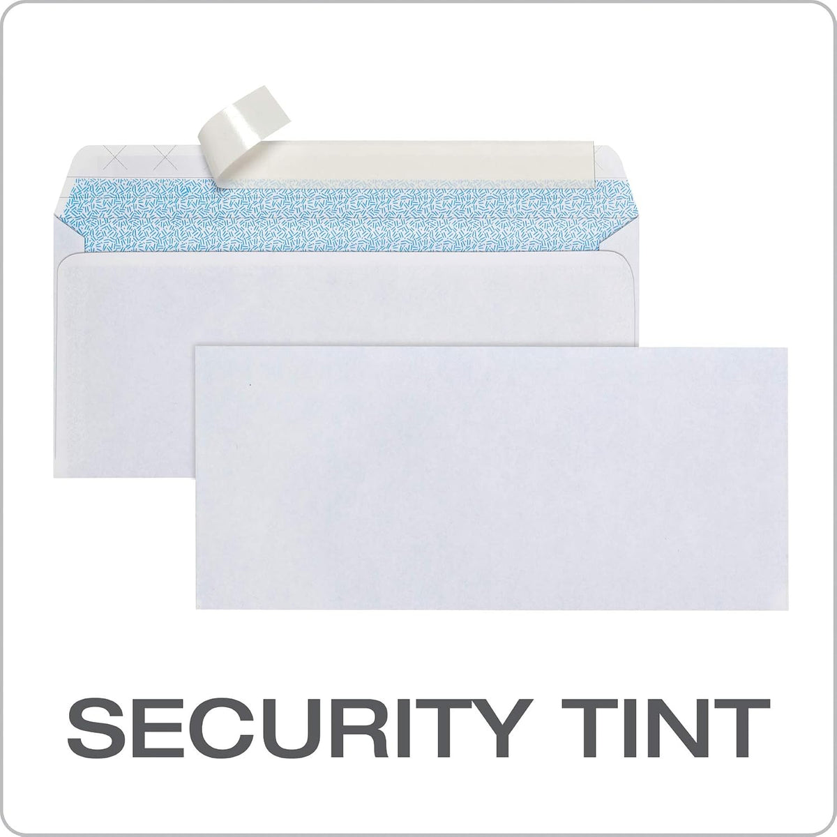 #10 Security Envelopes, 500 Pack, Self Seal Envelopes for Business Mailings, Tamper Evident, No Window, 4-1/8 x 9-1/2