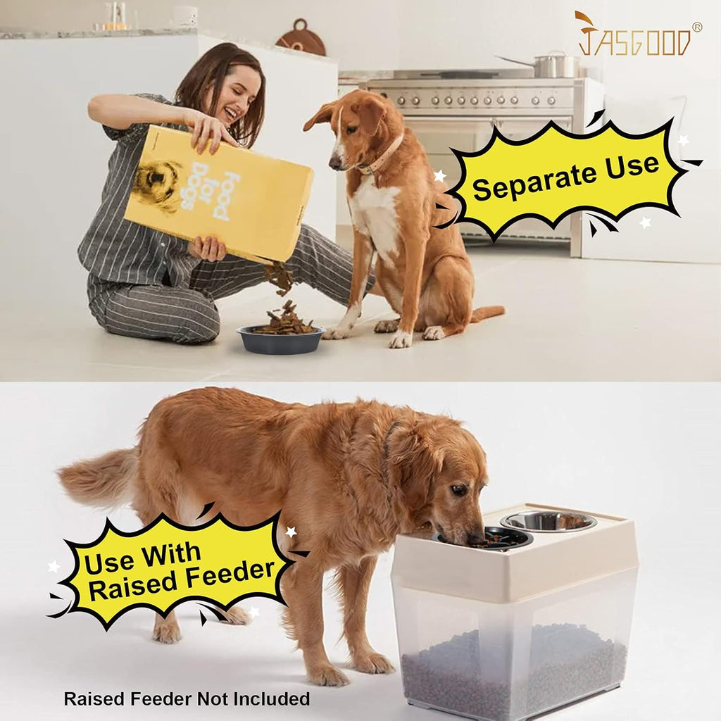 Dog Slow Feeder Bowl - Reduce Slip Puzzle Bowl for Elevated Pet Feeders - Interactive Bloat Stop Dog Dishes - Dark