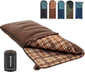 Sleeping Bag for Adults, 100% Flannel XL Big and Tall | Cold Weather Warm Sleeping Bags with Compression Sack
