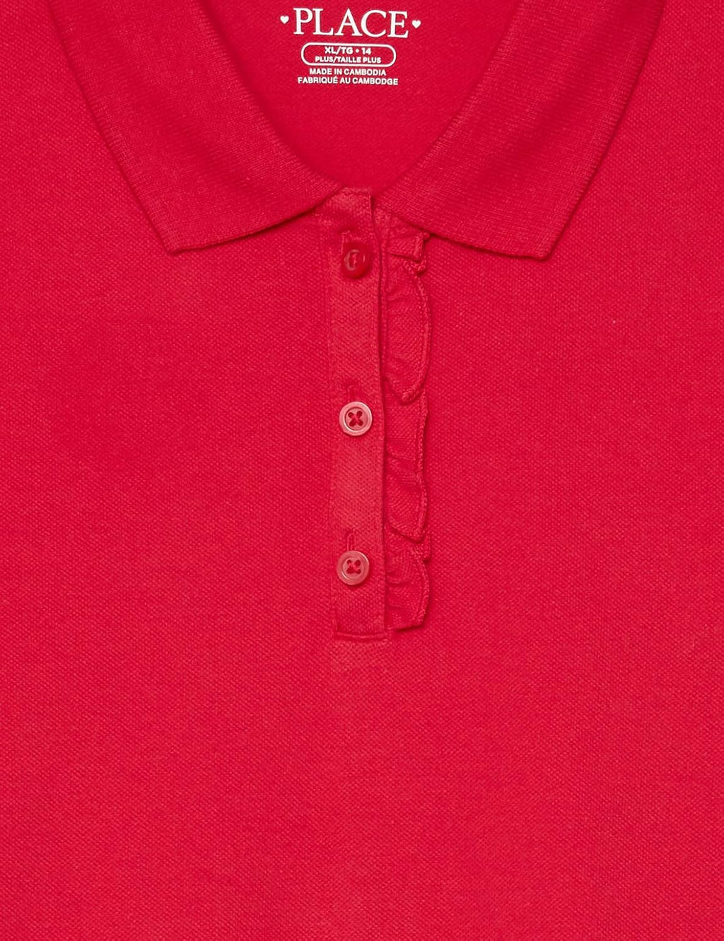Girl's Short Sleeve Pique Polo, Ruby, Small