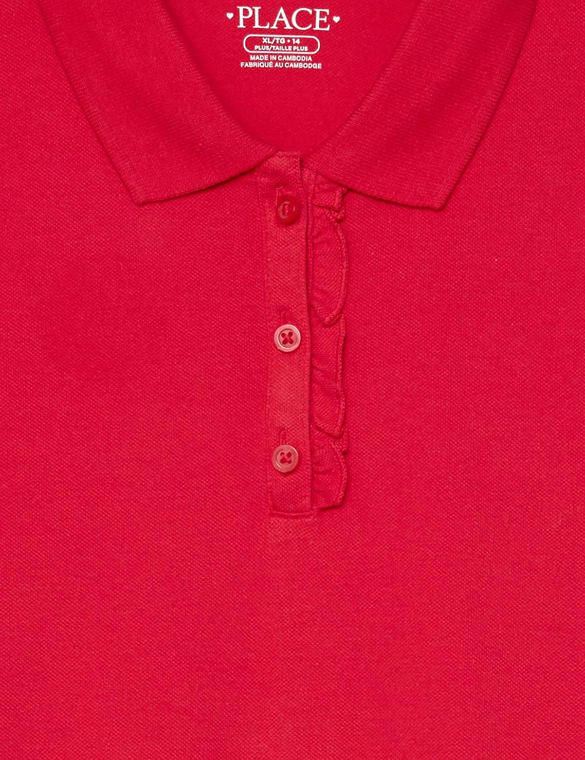 Girl's Short Sleeve Pique Polo, Ruby, Small