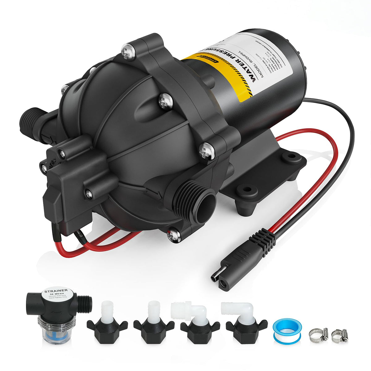 Gidrox 12V RV Water Pump, 7.0 GPM 70 PSI Diaphragm Pump, 12Volt Quiet Fresh Water Pump with Pressure Switch, Self Priming Pressure Pumps for RV Camper Boat Marine Food Truck