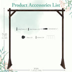 Wooden Wedding Arch 7.2FT Square Wood Arches Arbor Backdrop Stand