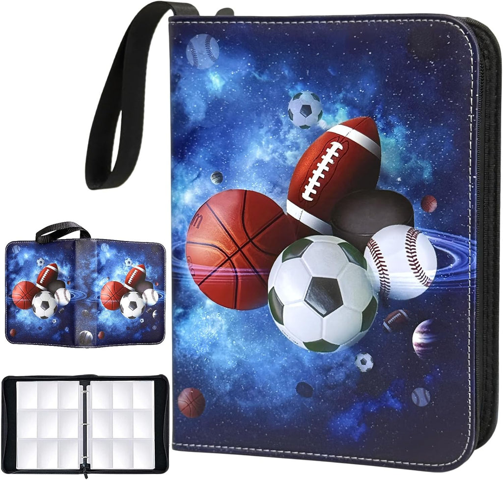 Sports Card Binder 900 Pockets, Trading Card Binder 9 Pocket with 50 Sleeves Fits 900 Sport Cards, Sports Card Holder