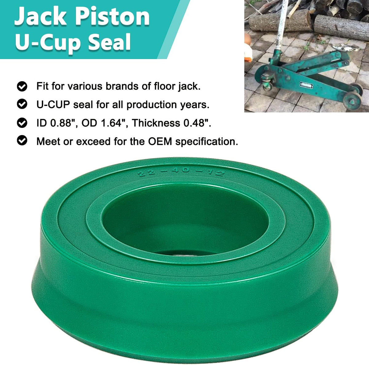 2 TON Floor Jack Hydraulic Jack Piston U-Cup Seal for Sears 328 Series