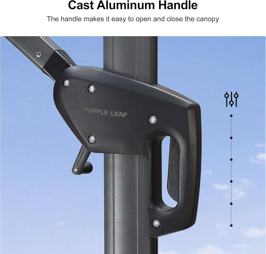 9' X 11.5' Patio Umbrella Outdoor Cantilever Rectangle Umbrella Aluminum Offset Umbrella with 360-degree Rotation for