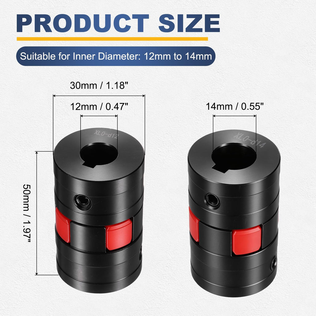 MECCANIXITY XL0 Type Flexible Elastic Shaft Coupling 12mm to 14mm Bore