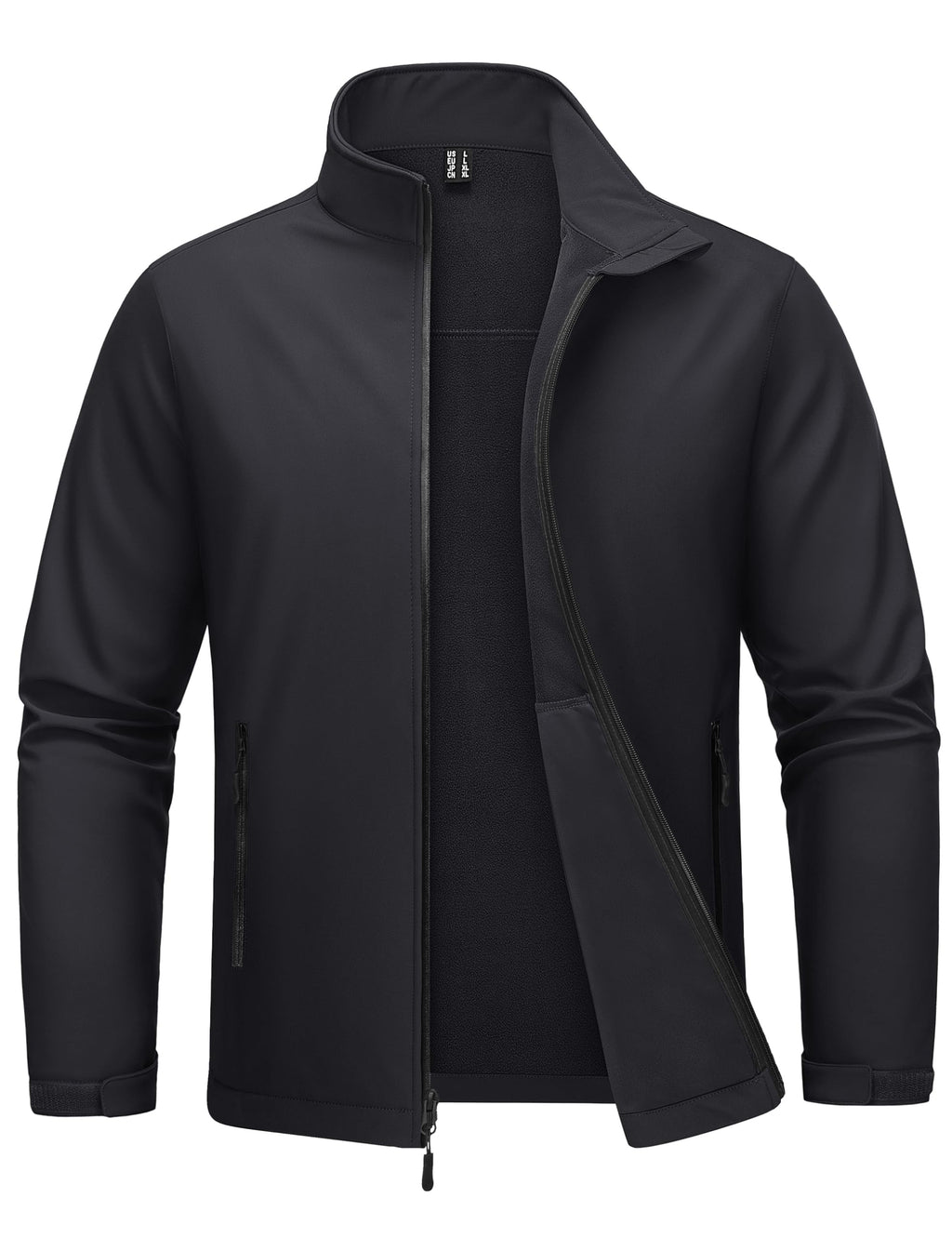 Mens Lightweight Softshell jacket Fleece Lined Waterproof Jackets Rain Winter Coats Hiking Work Windbreaker Black XL
