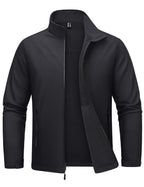 Mens Lightweight Softshell jacket Fleece Lined Waterproof Jackets Rain Winter Coats Hiking Work Windbreaker Black XL