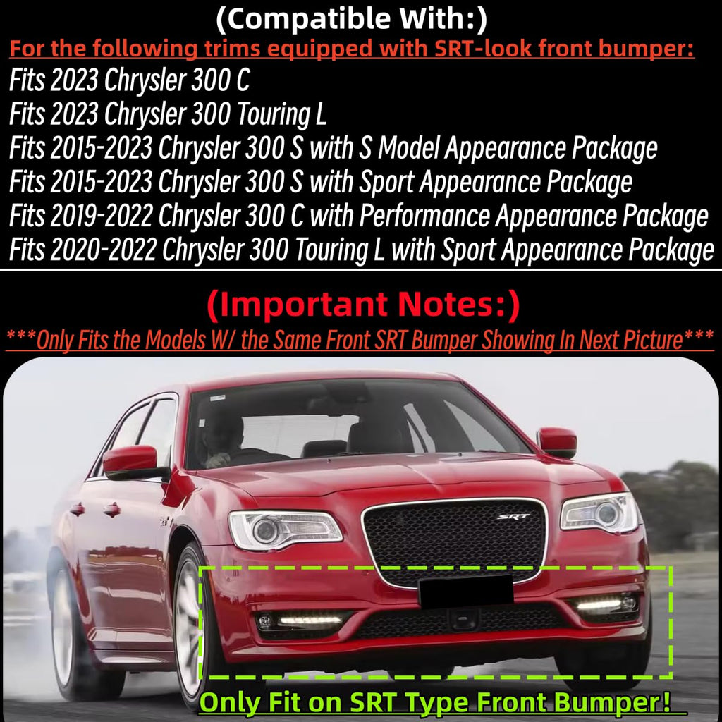 Front Lip Splitter Spoiler for Chrysler 300 2015-2023 Accessories