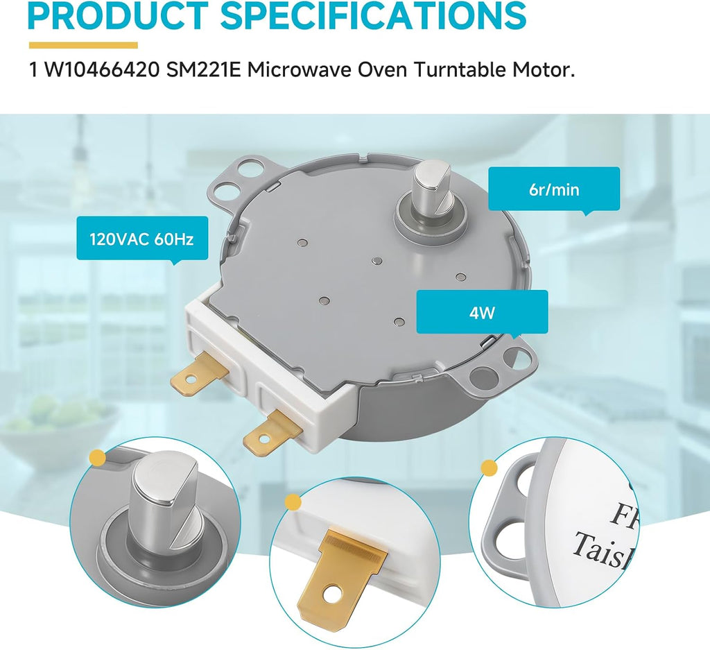 WPW10466420 Microwave Turntable Motor Suitable for Whirlpool Microwave Part