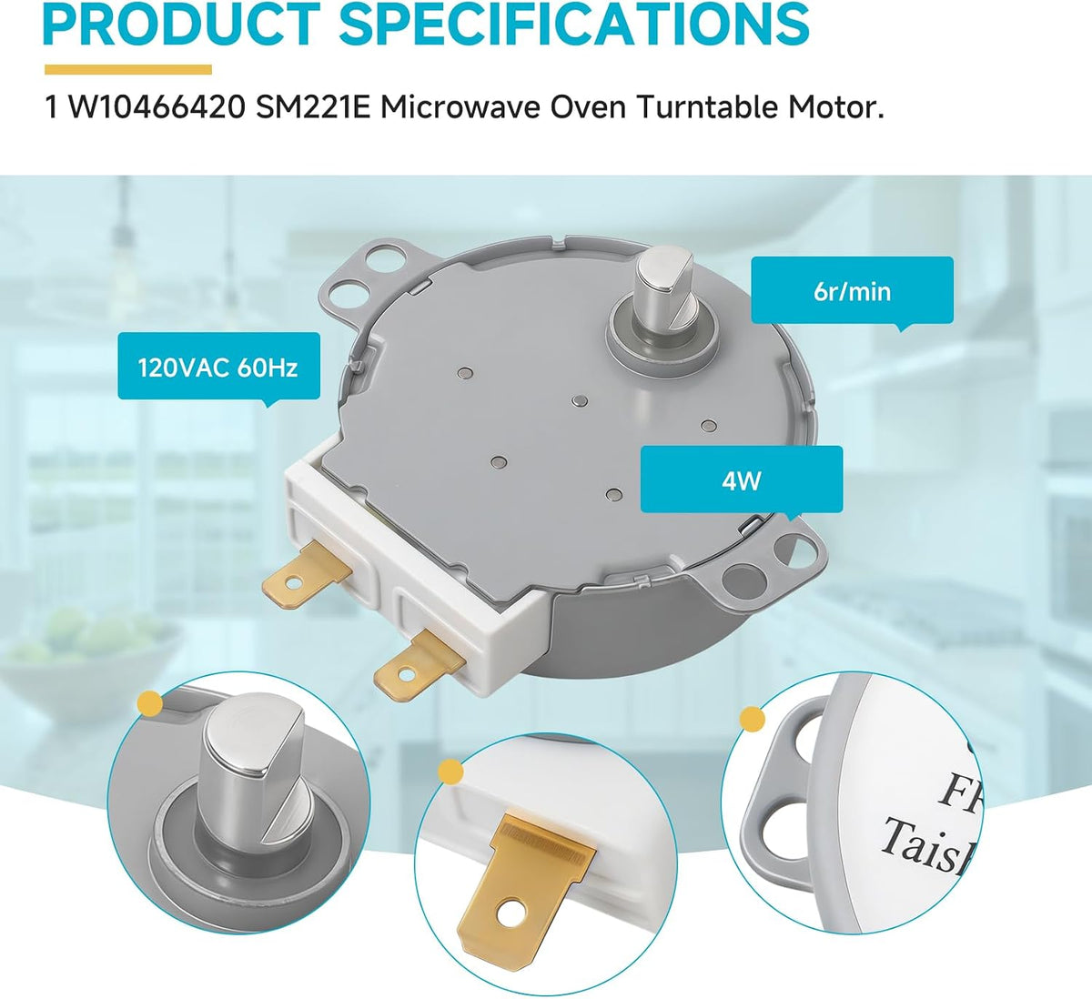 WPW10466420 Microwave Turntable Motor Suitable for Whirlpool Microwave Part