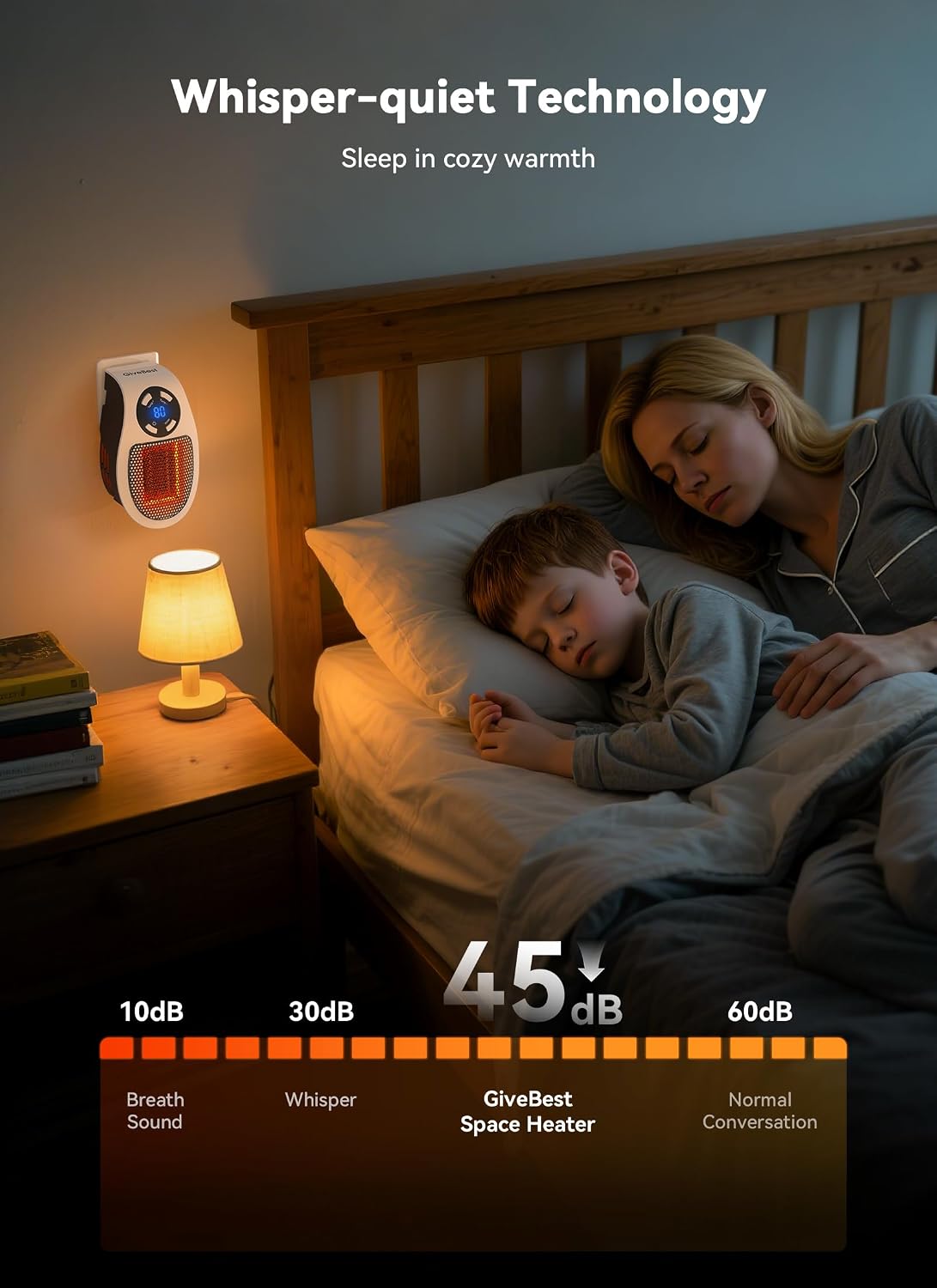 Programmable Space Heater with LED Display, Remote Wall Outlet Electric Heater with Thermostat and Timer for Home