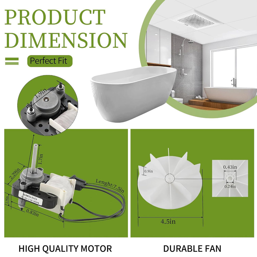 Universal Bathroom Fan Motor Replacement Exhaust Fan Motor Kit