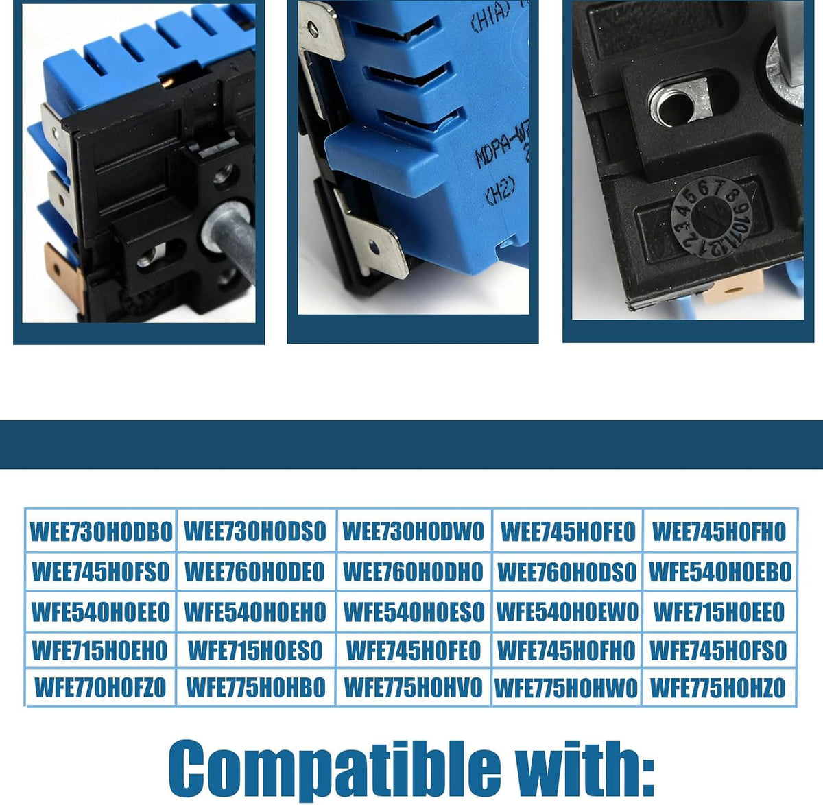 W10857622 W10437092 Upgraded Oven Range Infinite Switch Compatible With Whirlpool, Maytag, KitchenAid, Jenn-Air, Amana, Magic Chef, Admiral, Norge, Roper Replace AP5989899,4383881,PS11731368