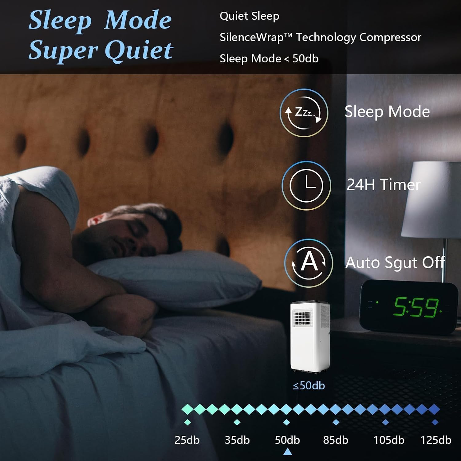 8000 BTU Portable Air Conditioners, 3-in-1 Portable AC Unit with Remote Control, Cool, Dehumidifier & Fan Modes for