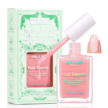 Nail Repair for Damaged Nails, 6 in 1 Pink Nail Strengthener Polish
