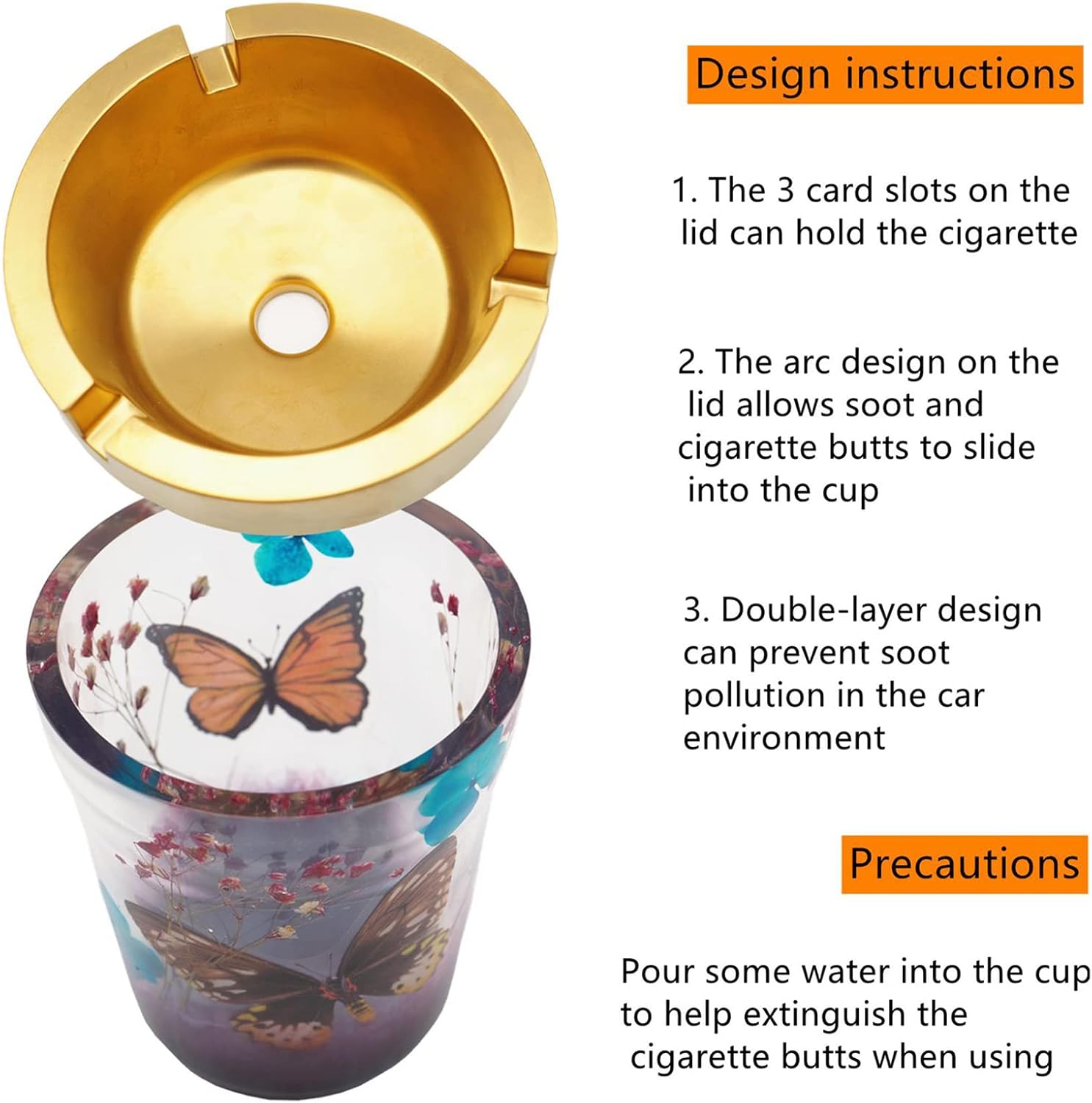 Double Layer Resin Molds Kit Silicone for Epoxy - Unityown Car Ashtray with Lid Smell Proof - DIY Crystal Silicone