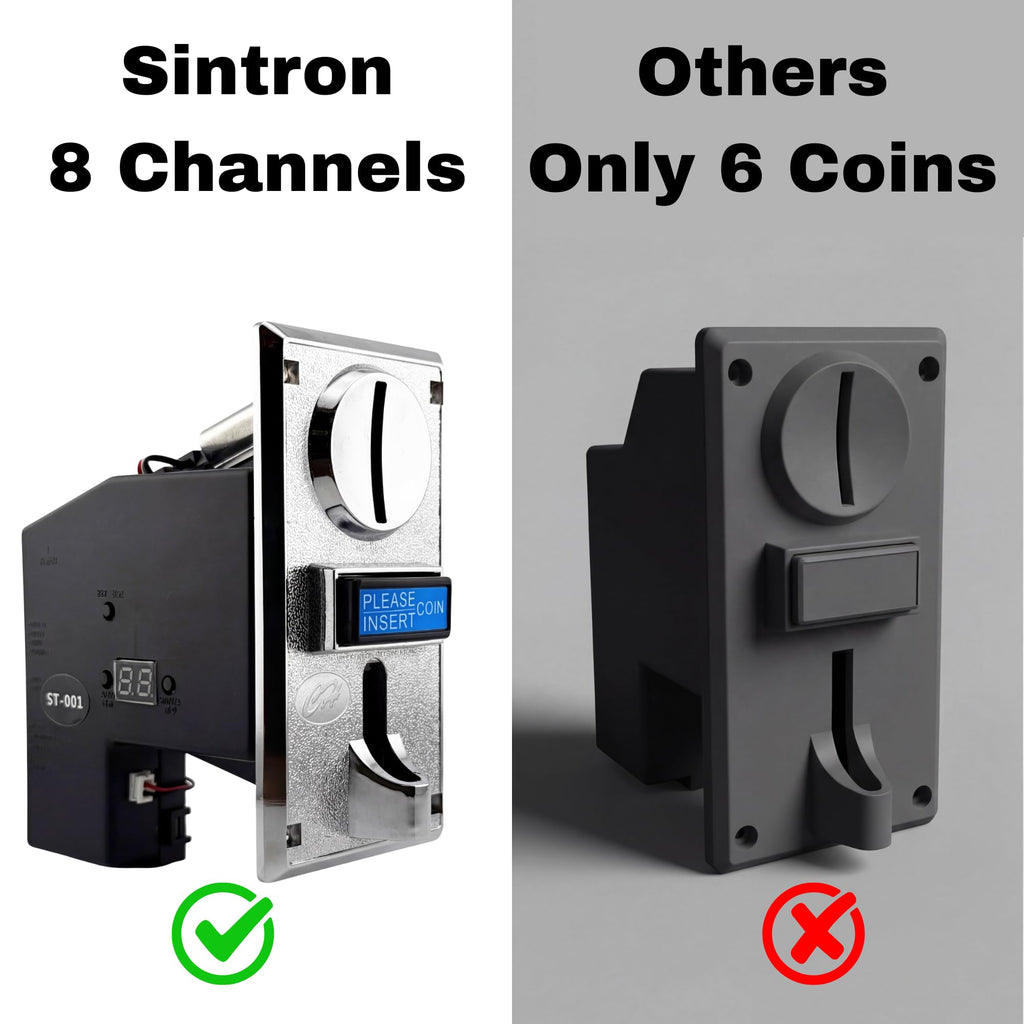 ST-001 Advanced 8-Channel Coin Acceptor Validator - Programmable Multi-Coin Selector for Automation Systems, Vending