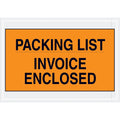 "Packing List/Invoice Enclosed" Envelopes, 7" x 10", Orange, 1000/Case