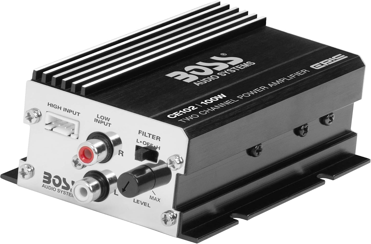 CE102 2 Channel Car Amplifier, High/Low Pass Crossover