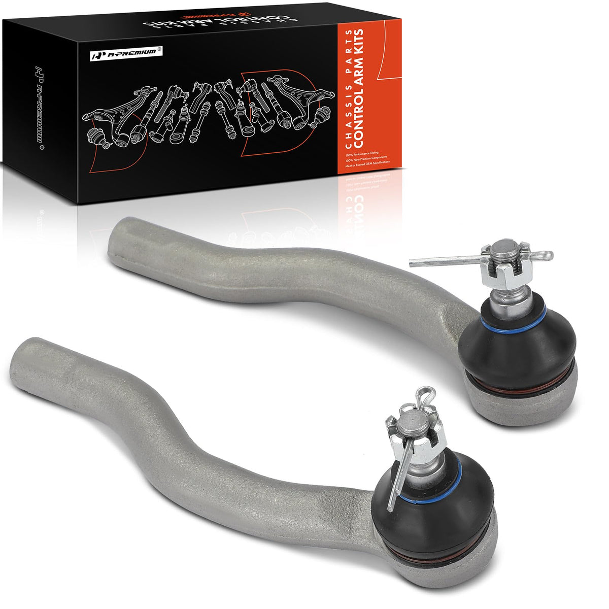 A-Premium Front Outer Tie Rod Ends, Compatible with Honda & Acura
