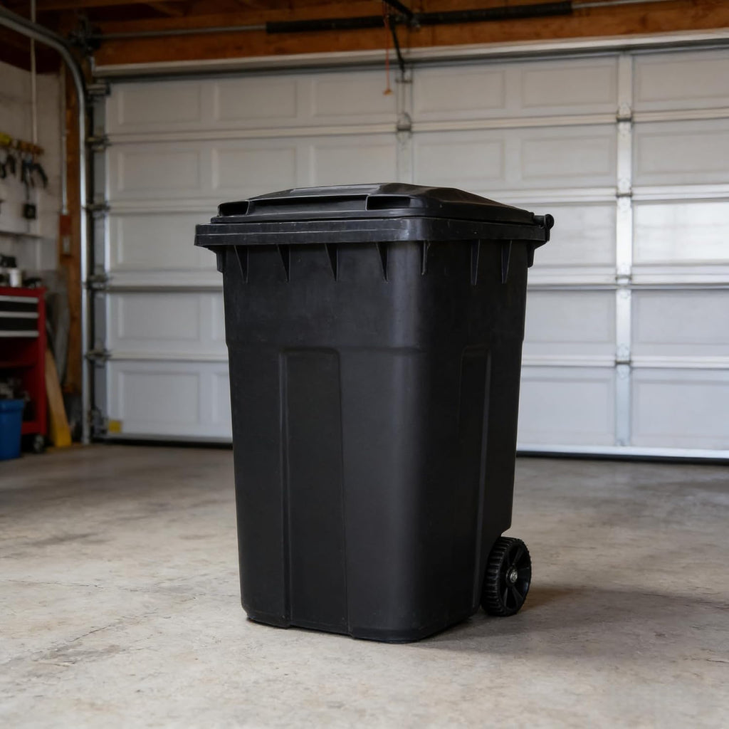 32 Gallon Outdoor Trash Can, Garbage Can with Wheels, Outdoor Garbage Can with Lid, for Indoor/Outdoor Use, Waste