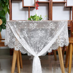 Lace Tablecloth White Wedding Tablecloths 60x120 Inch Vintage