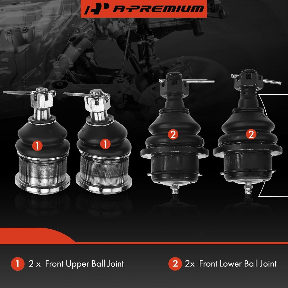 A-Premium Front Upper & Lower Ball Joint Kit, Compatible with Ford, Lincoln