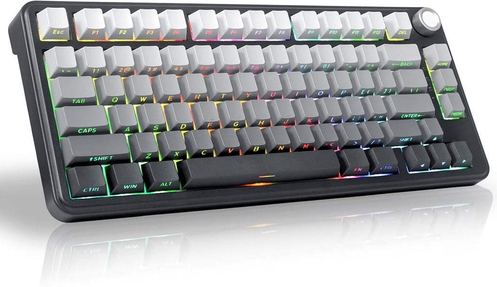 75% Wireless Mechanical Gaming Keyboard, Creamy Sound, Black