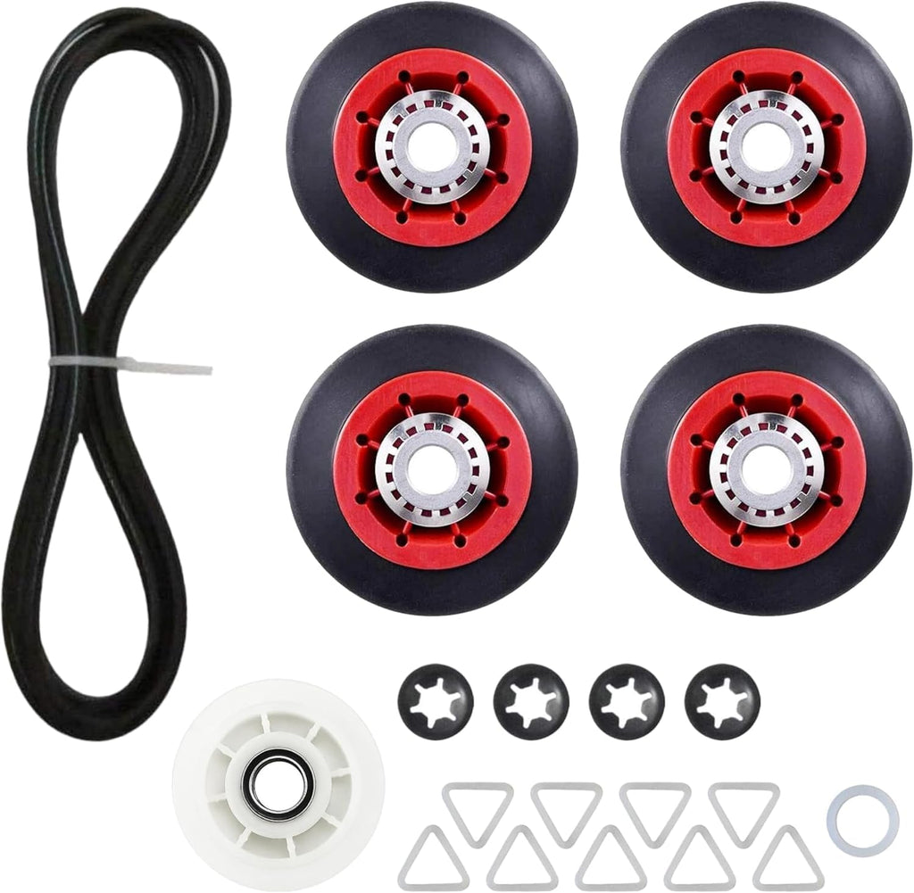 Dryer Repair Kit Replacement For Kenmore 110.85091401 Elite Front Loader Dryer, Kenmore 90 Series - 110.60922990 11060922990 With Roller, Belt & Pulley Etc