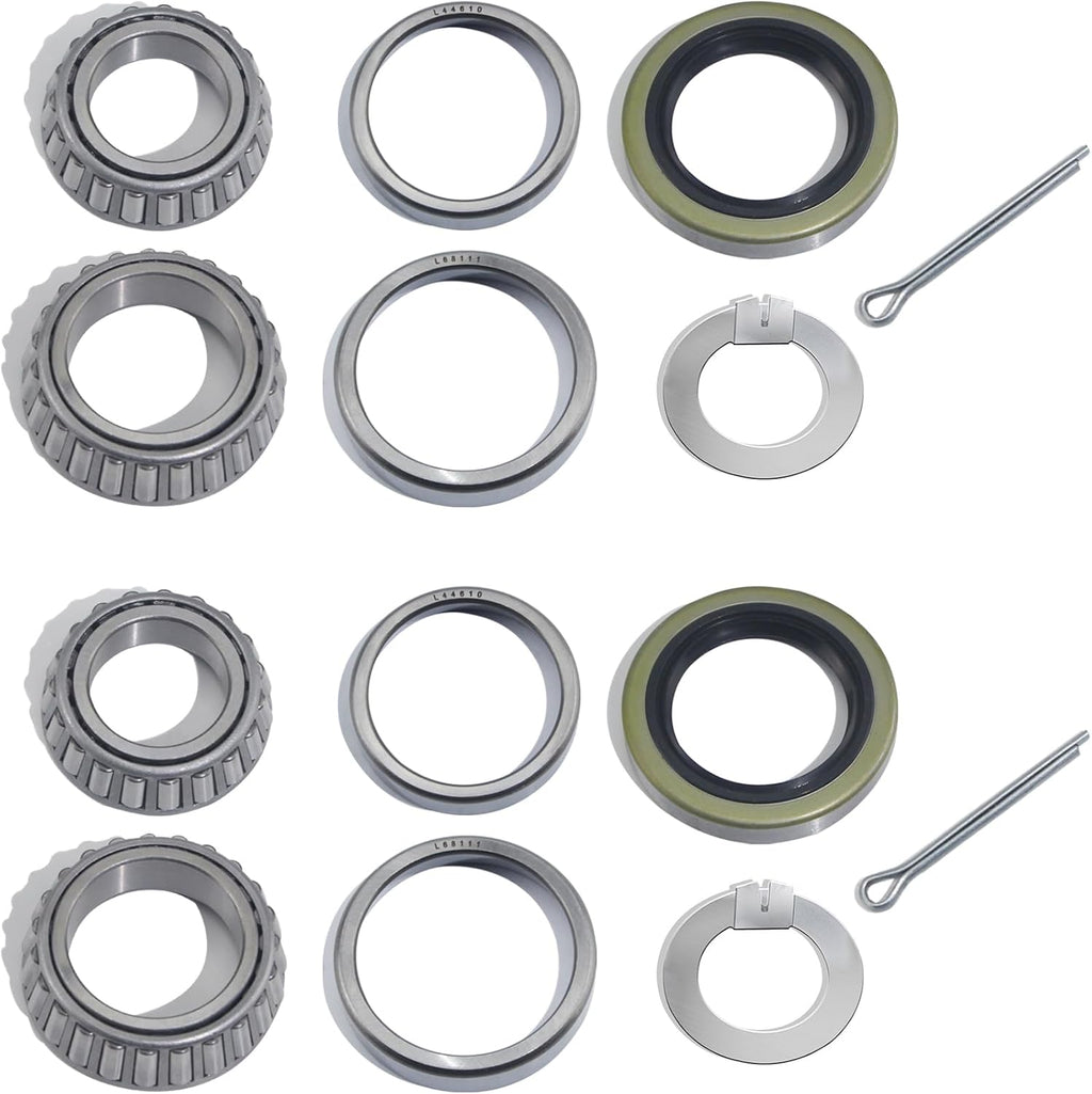 2 Sets Trailer Hub L44649 L68149 Bearings Kit with Tang Washers