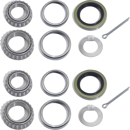 2 Sets Trailer Hub L44649 L68149 Bearings Kit with Tang Washers